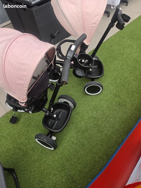Tricycle évolutif LIONELO Berry - Poussette - Réglable - Jusqu'à 25 kg - Siège réversible - Sac - Porte-gobelet - Sonnette - Rose (image 4)