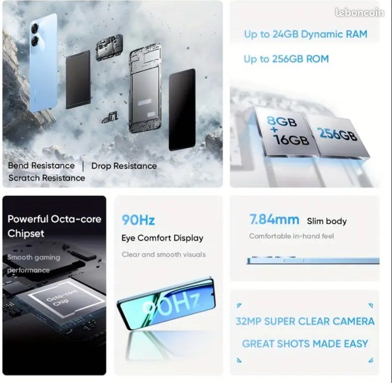 Smartphone Realme Note 60 – 128Go – Neuf débloqué – Caméra 32MP (image 6)