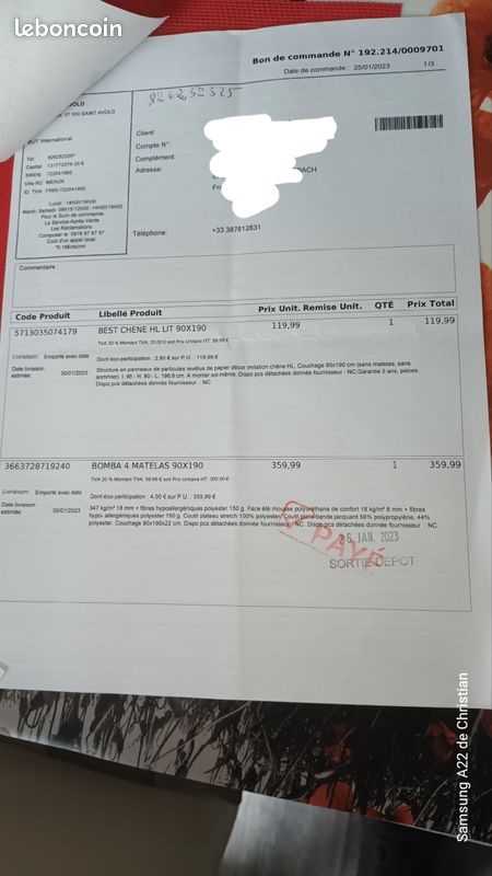 Lit 1 personne sommier et matelas (image 6)