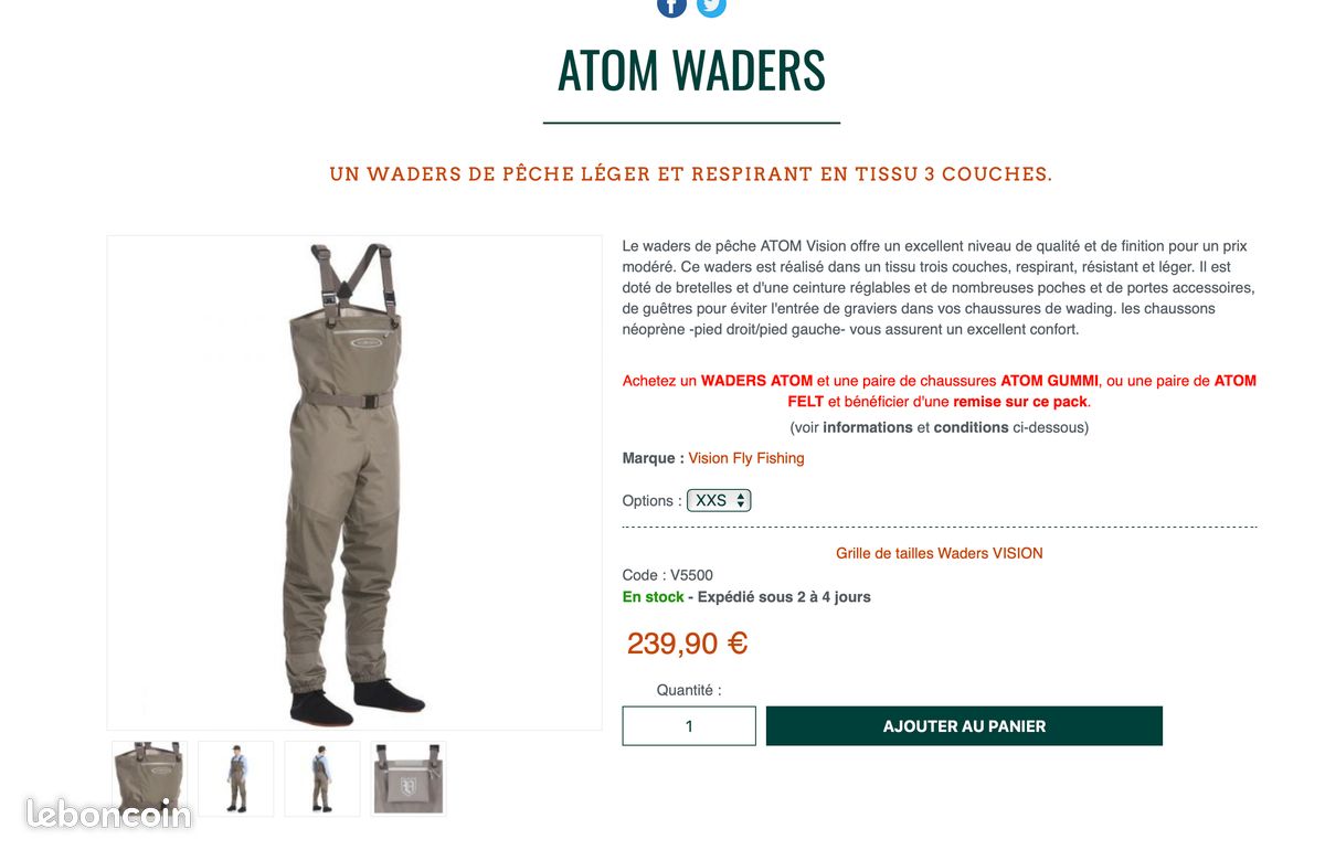 Vision Atom Waders With Felt Bottoms Atom Wading Shoes – Vision