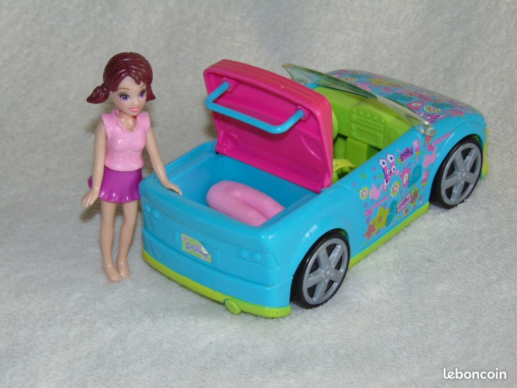 Polly pocket voiture turquoise décapotable (lot 12) (image 2)