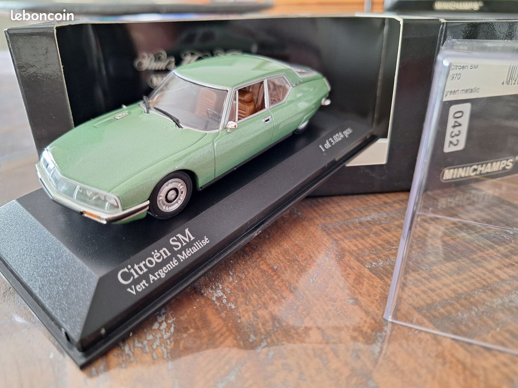 Miniature Minichamps Citroën SM 1970 - Vert Argenté Métallisé - 1/43