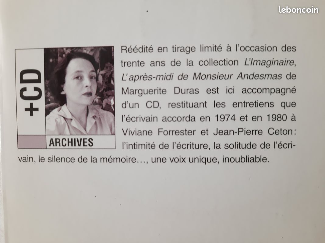 M.DURAS L après midi de M Andesmas +Cd (image 3)