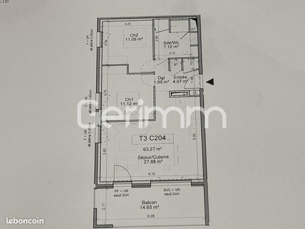 Appartement 3 pièces 63 m² · à Le Touvet · 63 m² · 266 000 €