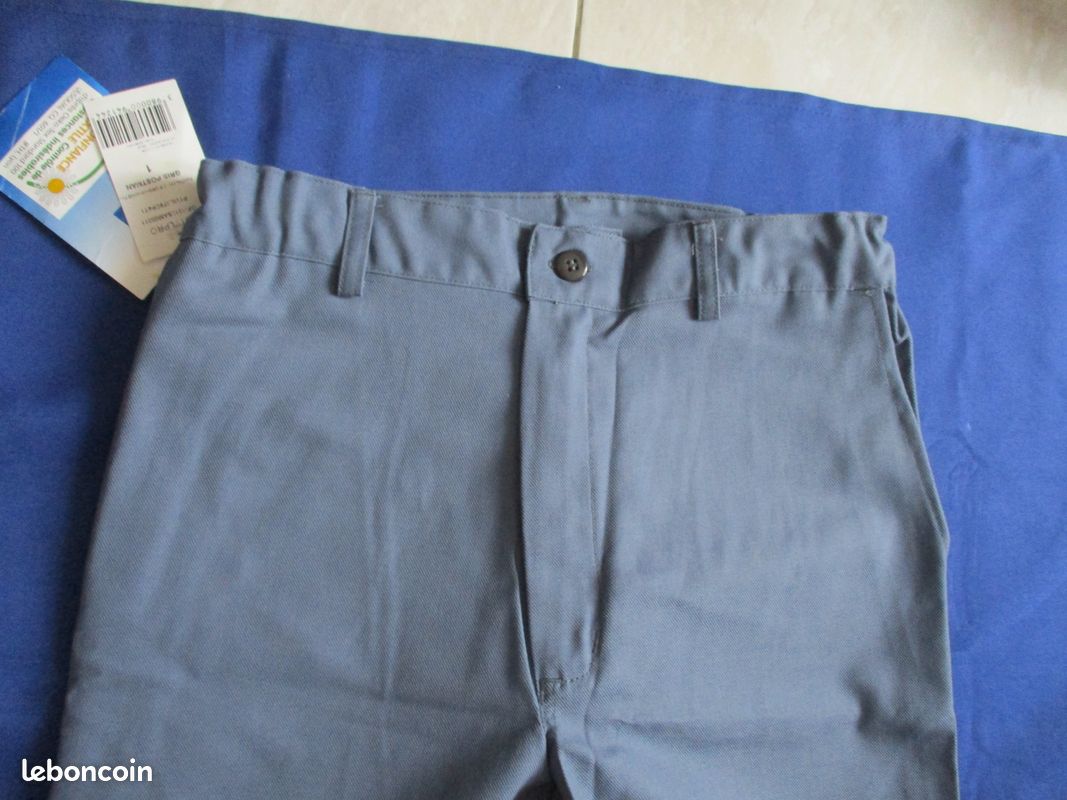 Pantalon de travail bricolage chantier gris bande fluo homme