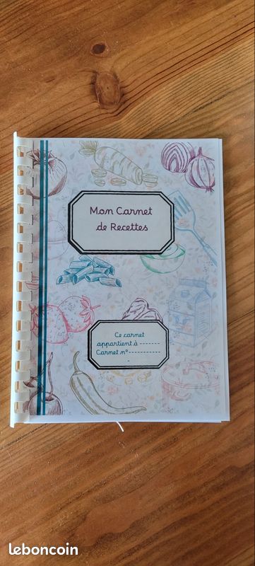 Carnet " Mes 40 recettes" à remplir A5 (image 1)