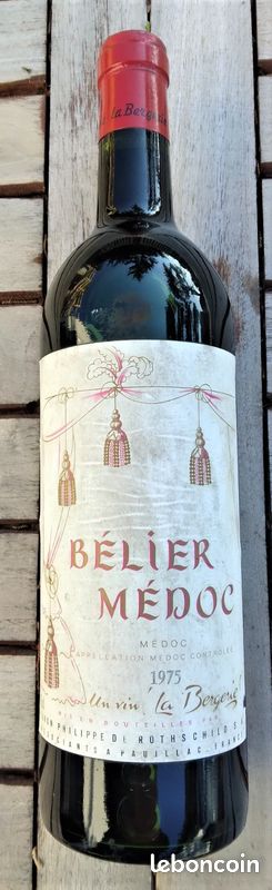 Baron Philippe de Rothschild Bélier Médoc Vin Rouge 1975  Ideal Anniversaire (image 1)