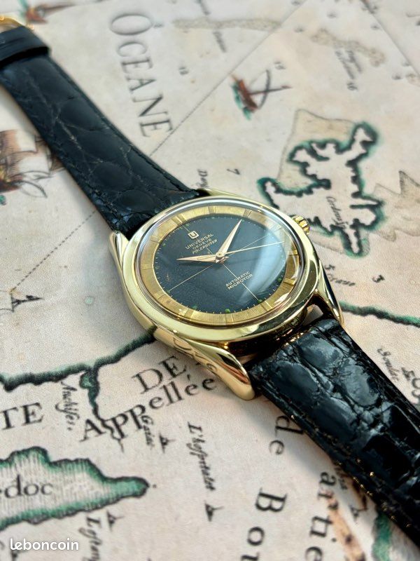 Bracelet Cuir Pour Montre Universal Genève Polerouter - Occasion, Référence UG18141