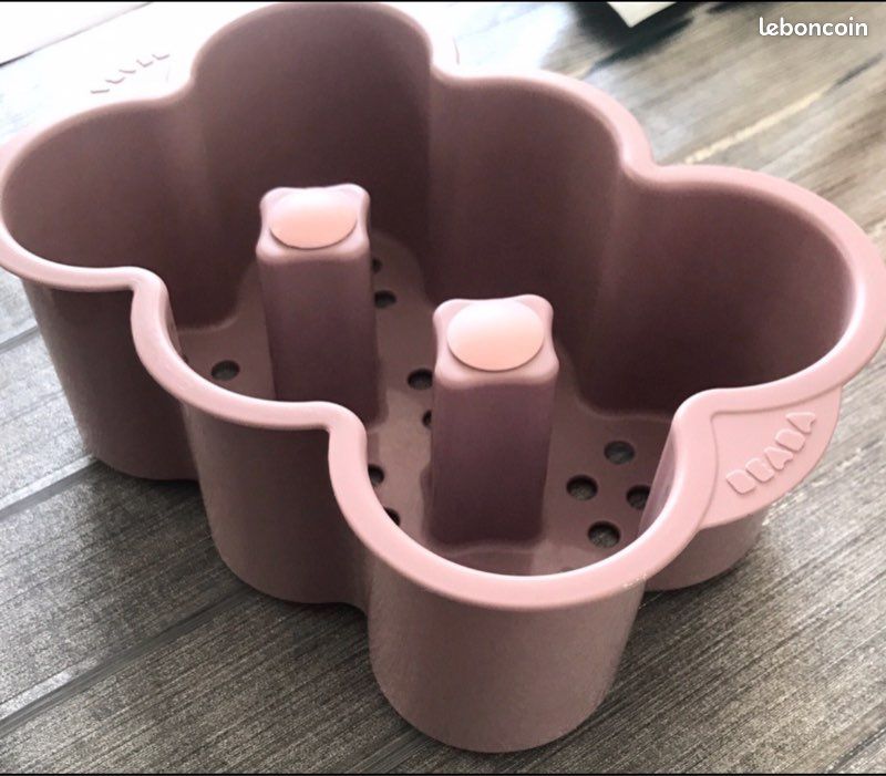 Boîte à biberons Béaba rose poudré (image 1)