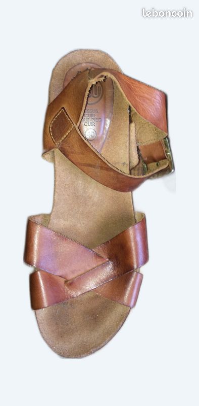 Sandales compensées cuir 40 (image 1)