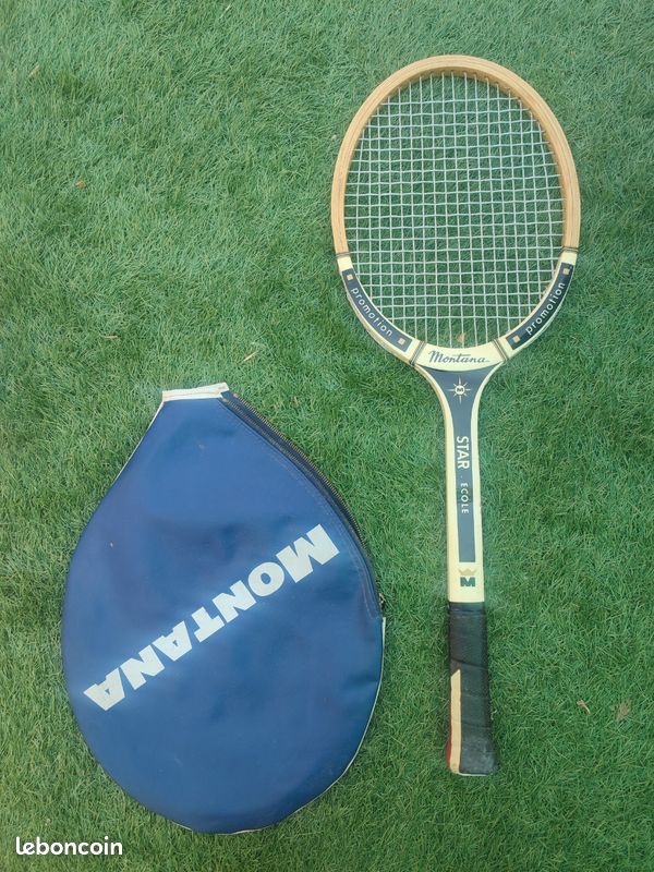 Ancienne Raquette de tennis Juniors bois MONTANA STAR ÉCOLE BON ÉTAT VINTAGE