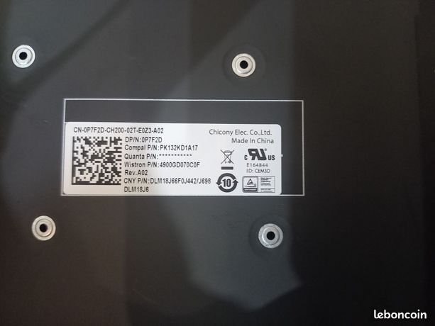 Clavier Dell AZERTY Rétroéclairé Pour Inspiron/Latitude/Vostro - Réf. 0P7F2D - Neuf