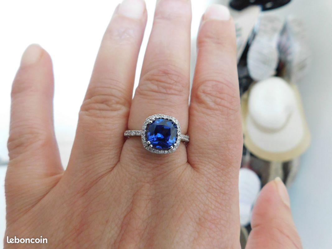 Bague argent s925 zircon/topaze (image 2)