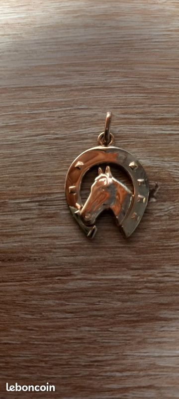 Pendentif Fer à Cheval Porte-bonheur Plaqué Or 750/000 - Garanti Sans Nickel - Neuf