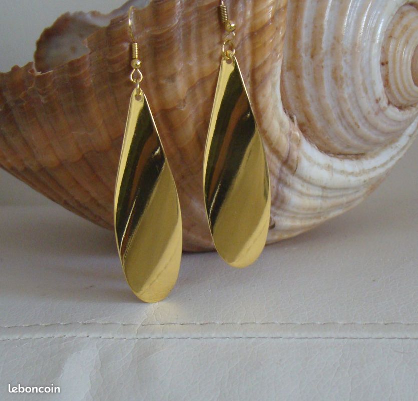 Boucles or neuves dorées création 6 cms (image 2)