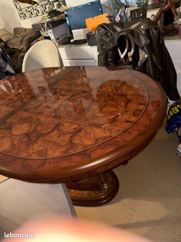 Table en ronce de noyer haut de gamme – 162x90 cm – État impeccable (image 6)