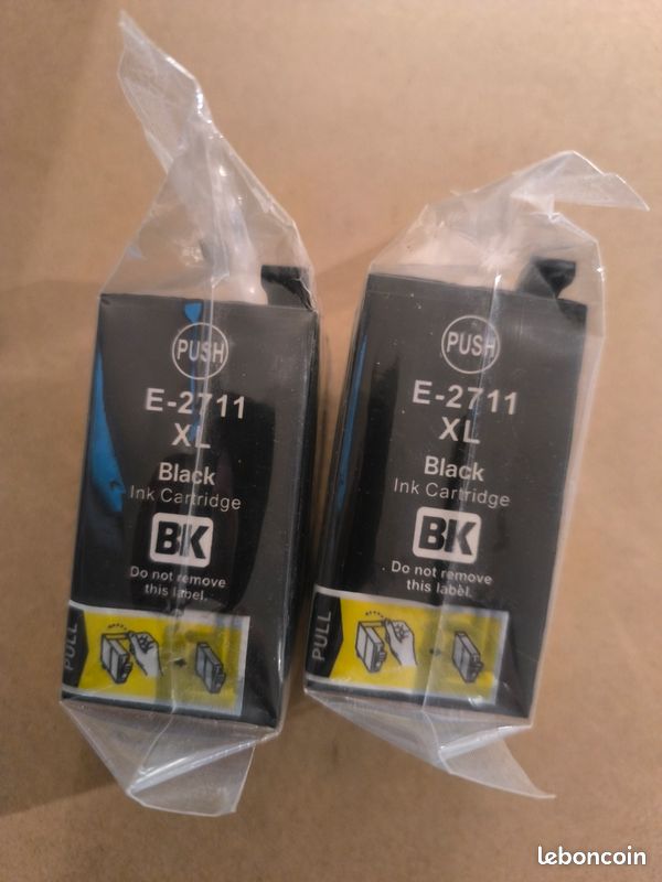 Cartouches d'encre compatible Epson noire XL E-2711 neuves sous blister (image 1)