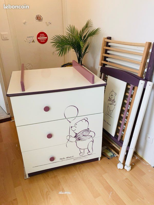 Lit + commode à langer sauthon Winnie (image 1)
