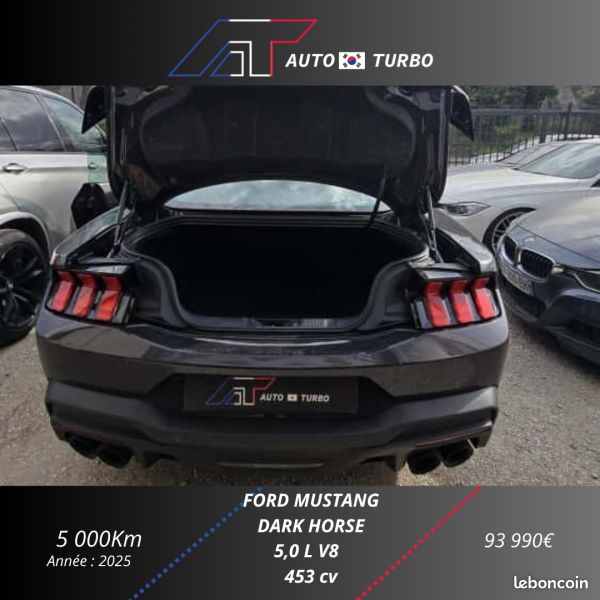 Ford MUSTANG FASTBACK 5.0 V8 453CH DARK HORSE / PAS DE MALUS / CERAMIQUE COMPLETE / PPF / EXTENSION (image 6)