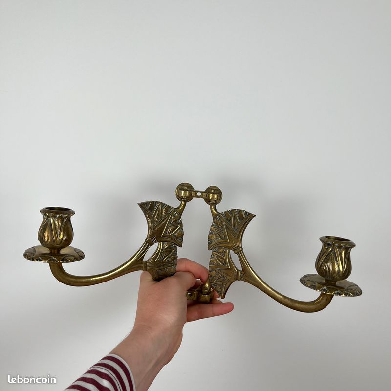 Paire De Bougeoirs Anciens En Laiton - Style Classique Pour Déco Maison