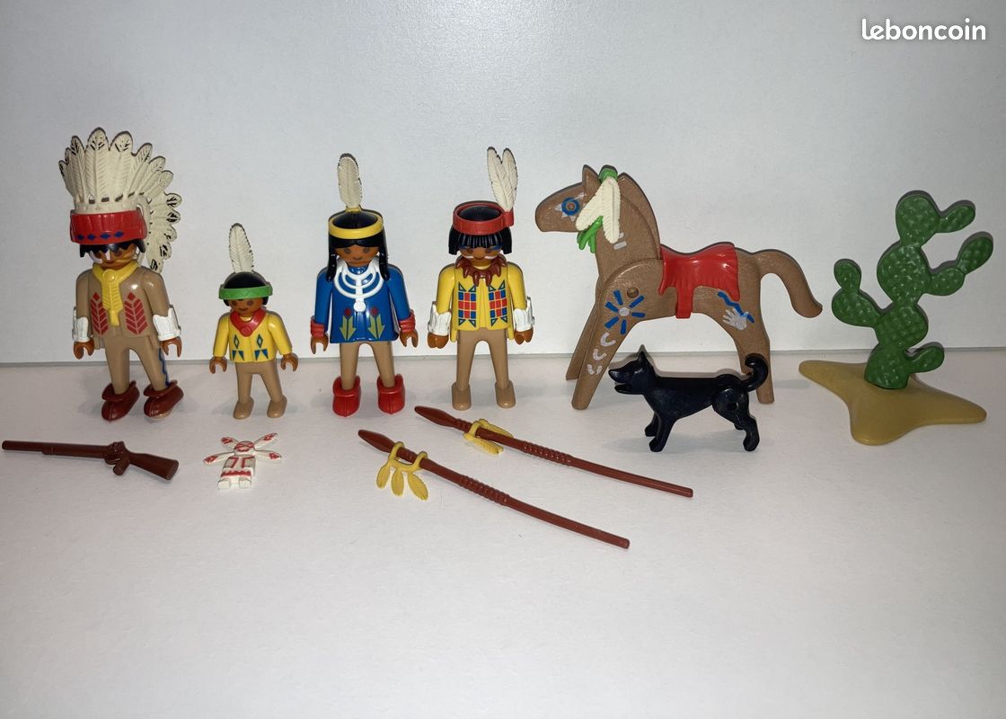 PLAYMOBIL western indien 3395 et 3396 Chef de tribu et famille