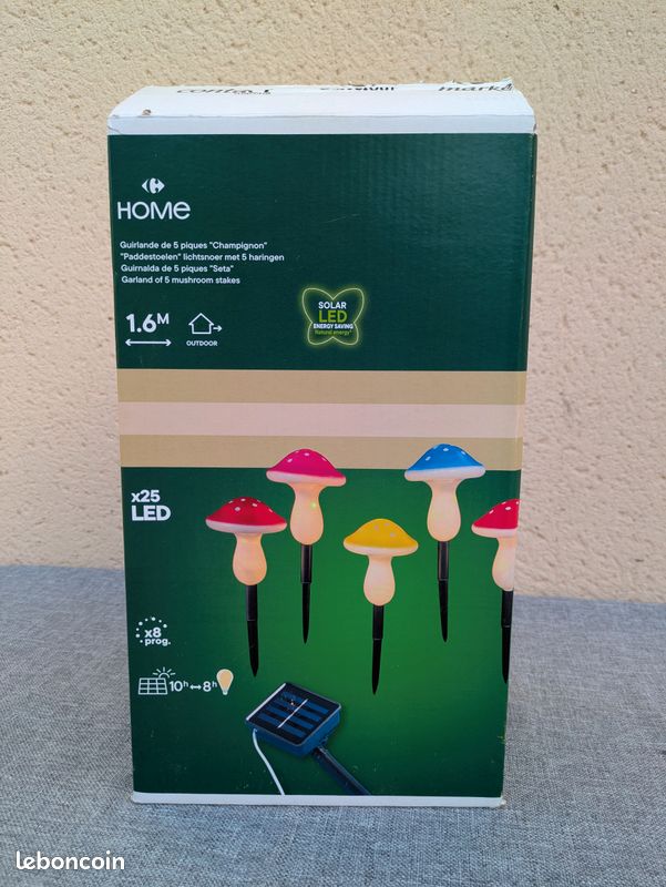 Guirlande Solaire De Jardin En Forme De Champignons - Guirlande Solaire