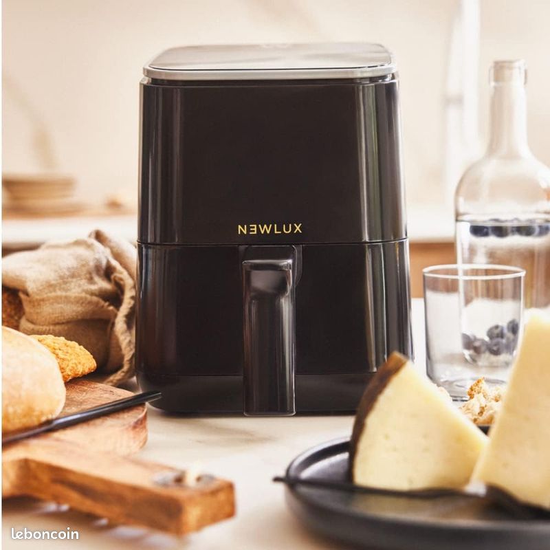 NEWLUX - Friteuse sans huile 2 l Air Power V20 (1200 W) avec 8 programmes et panneau LED tactile. Friteuse à air 2 l (jusqu'à 230 ℃) pour 2 personnes avec application de recettes sans PFOA | Noir (image 2)