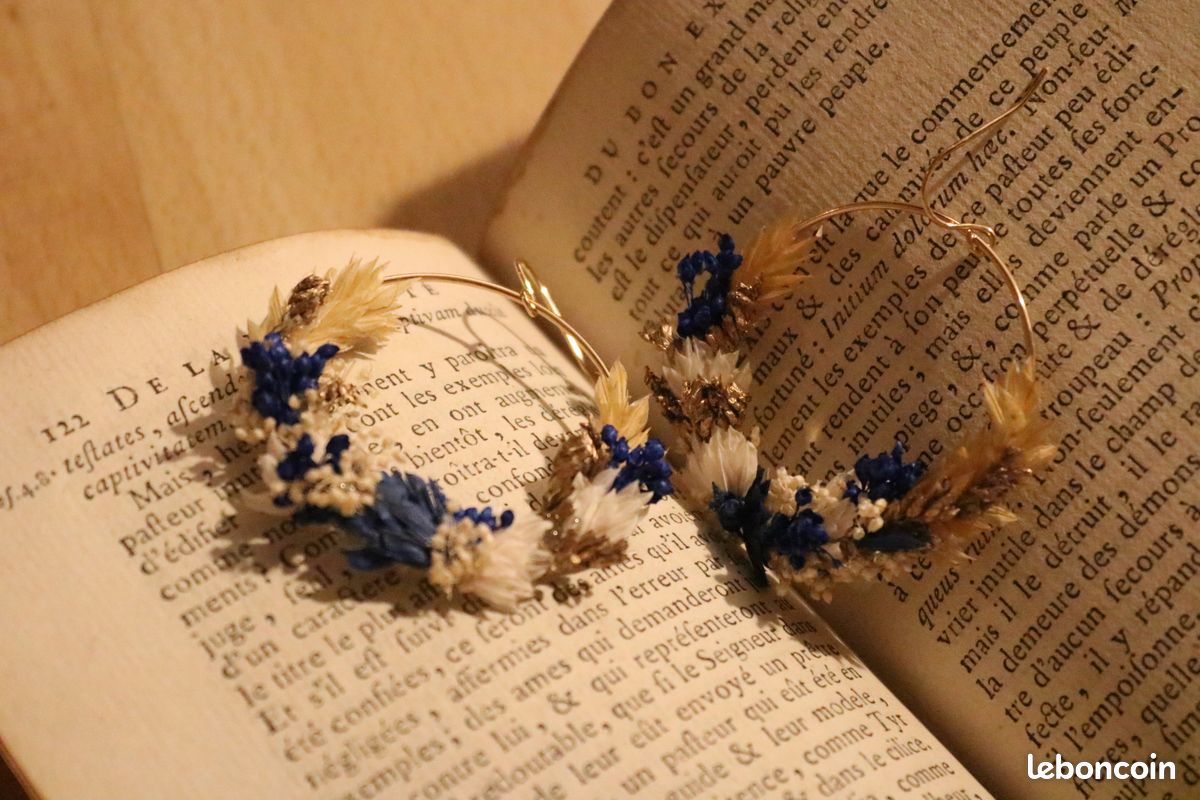 Boucles d'oreilles fleurs séchées (image 2)