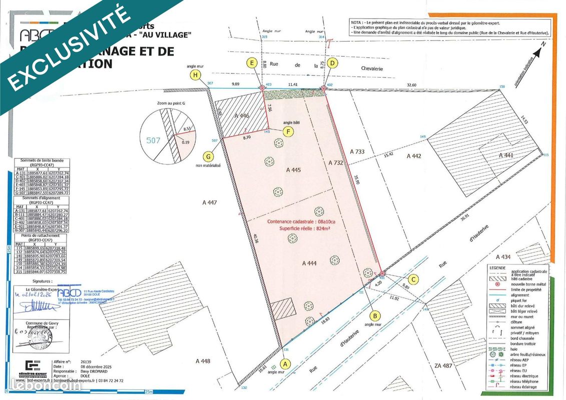 Terrain 824 m² · à Gevry · 824 m² · 46 000 €