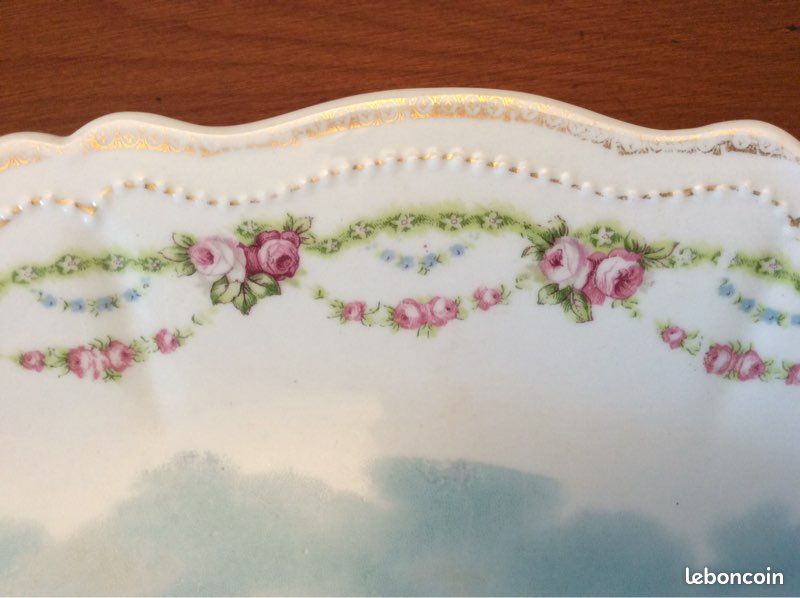 💜Vintage Chasse 1900 / Ancien Grand Plat a gibier en porcelaine ´Royal Austria´45 x 31 cm (image 7)
