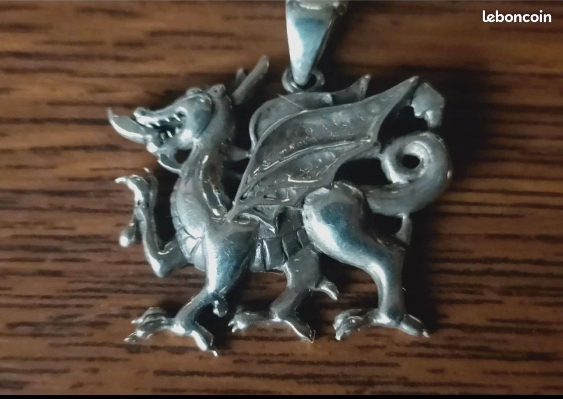Collier pendentif chimère dragon en argent 925 (image 2)