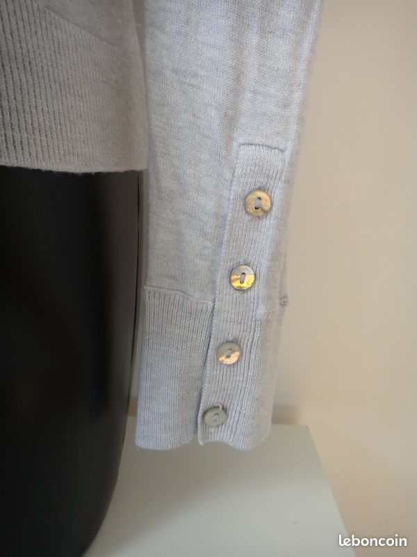 Pull gris col V Etam T S (image 3)