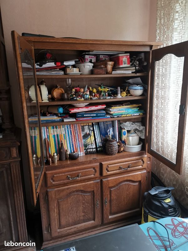 Urgent Négociable Meuble. E bibliothèque chêne très bon etat (image 3)