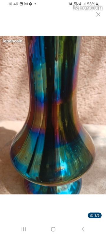 Vase Murano irrisé design Linea Mary Kristall (image 3)