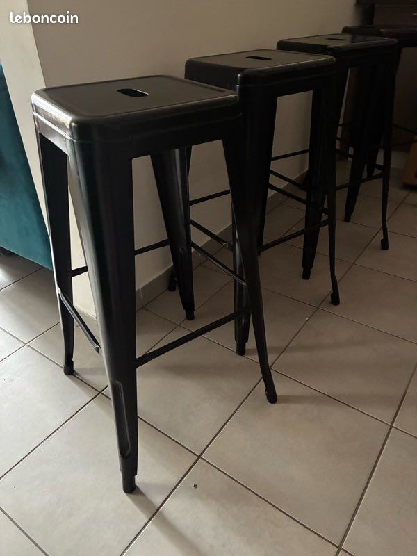 Lot de 4 tabouret de bar acier (image 2)