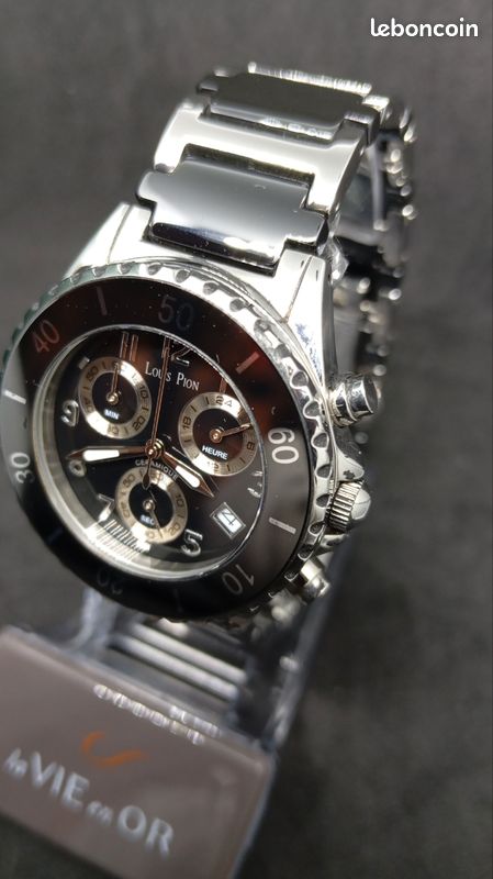 Montre Sport Femme Louis Pion Noire - Quartz, étanche 100 M, Boîtier Résine 30 Mm