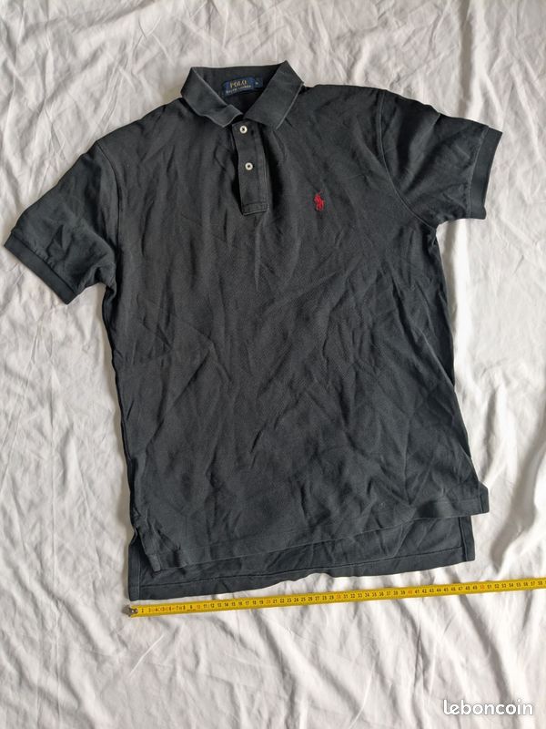 Polo courte manche noir et logo rouge - RALPH LAUREN (image 7)