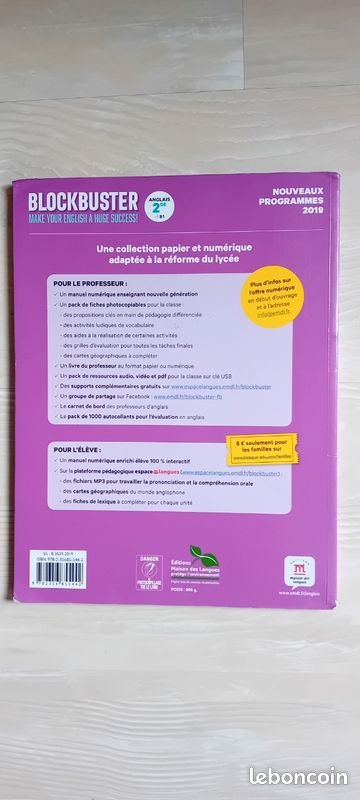 Manuel scolaire d'anglais BLOCKBUSTER seconde générale (image 2)