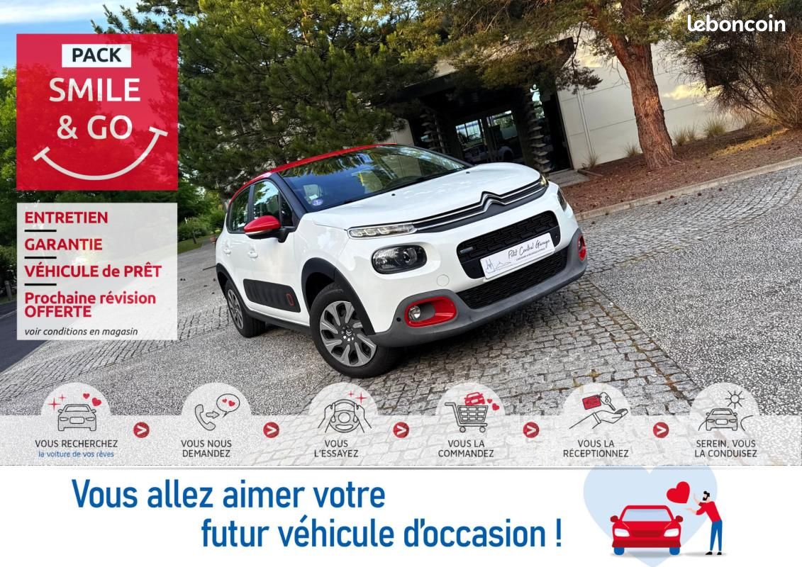 Citroën C3 III 1.2 VTi 12V 82 cv White&Red Color*Crit'Air 1*Ct Kit Distribution Entretien Complet... (image 1)