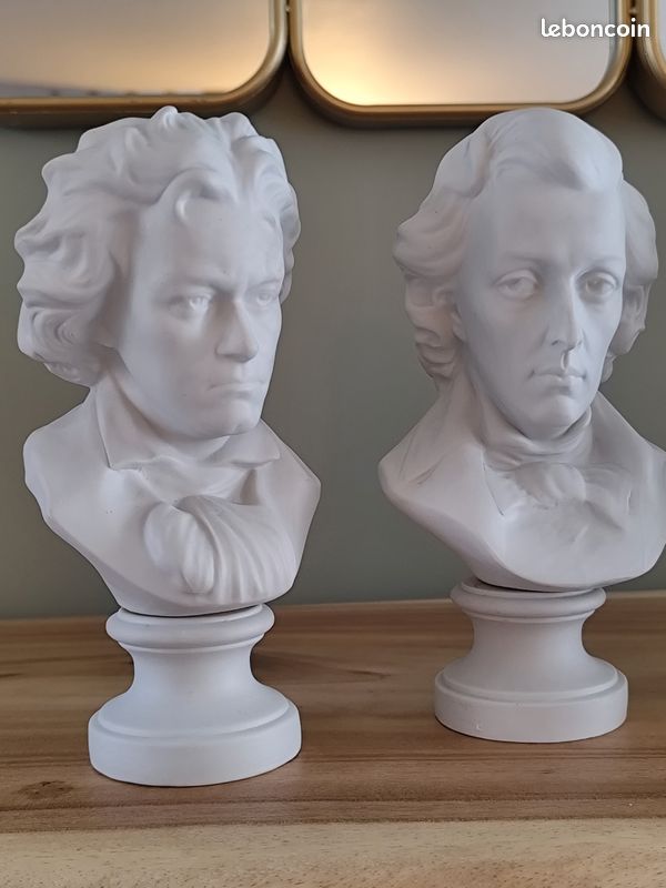 Statues bustes compositeurs biscuit courant XXeme (image 6)