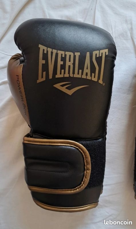 Gants Everlast Powerlock noir et or 10oz Sport Plein air