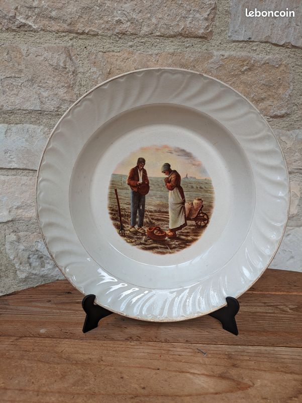 Ancienne assiette creuse Opaque Lunéville France (image 1)