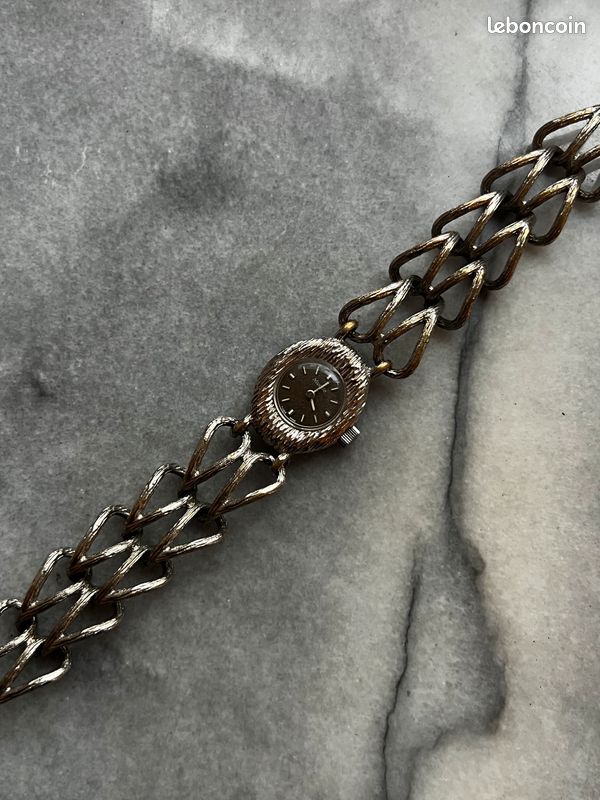 Montre Bracelet Vintage NIVADA Pour Femme - Mécanique, Boîtier Doré Acier - Occasion Bon état