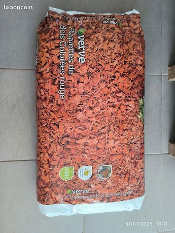 PSB Copeaux De Bois Rouge Pour Décoration Jardin - Sac 50L Couleur Durable