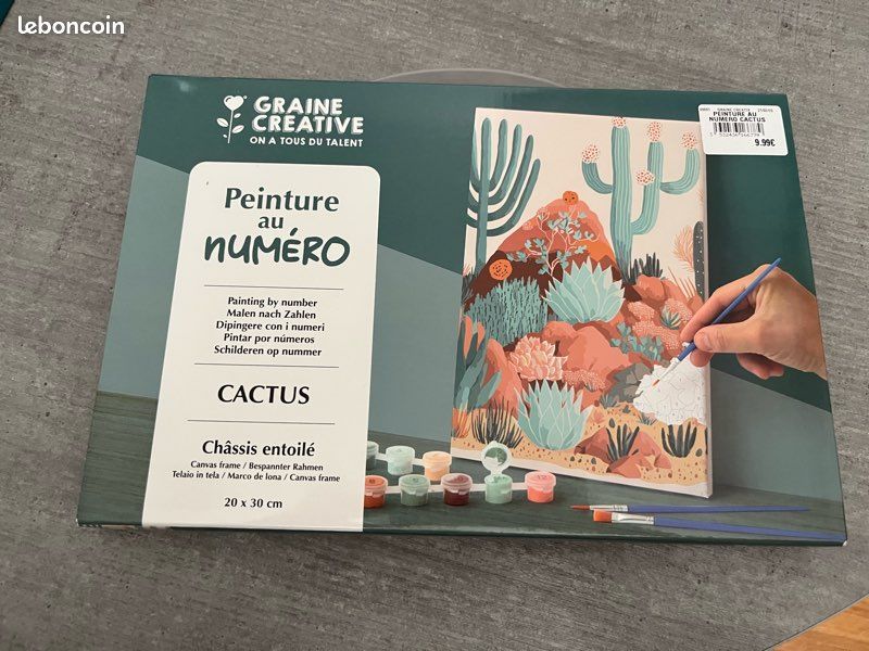 Peinture au numéro “Cactus” 20 x 30 cm – Neuf / Jamais utilisé (image 1)