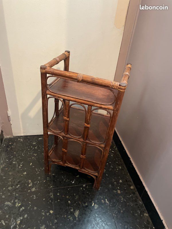 Petite console d’appoint bambou rotin (image 4)