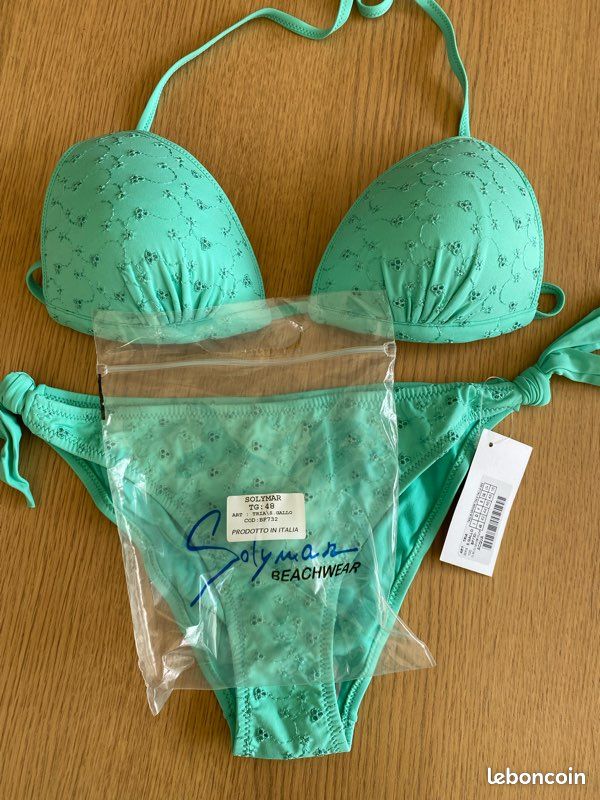 Bikini triangle push up bleu mint T44 XXL (image 17)