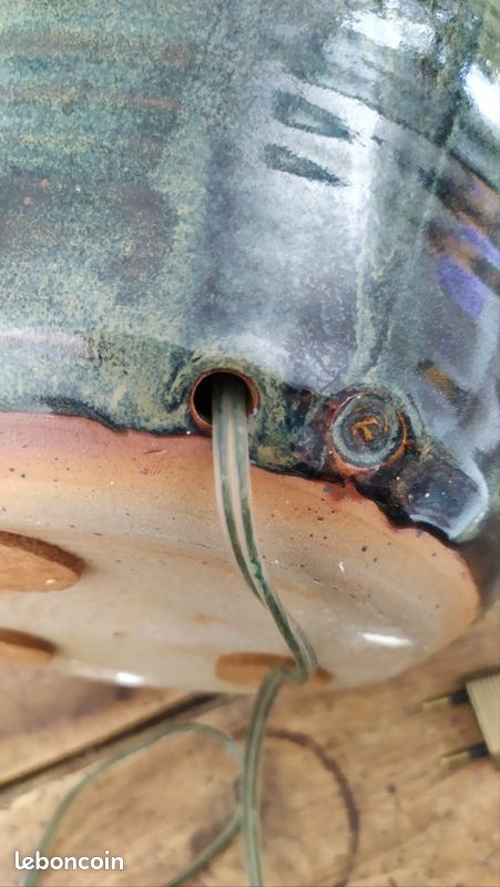 Pied de Lampe en grès, fabrication artisanale, Vintage des années 70-80 (image 14)