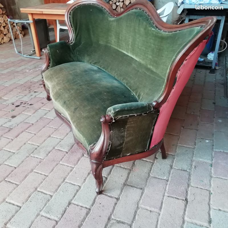 Banquette ancienne style Louis XV (image 1)