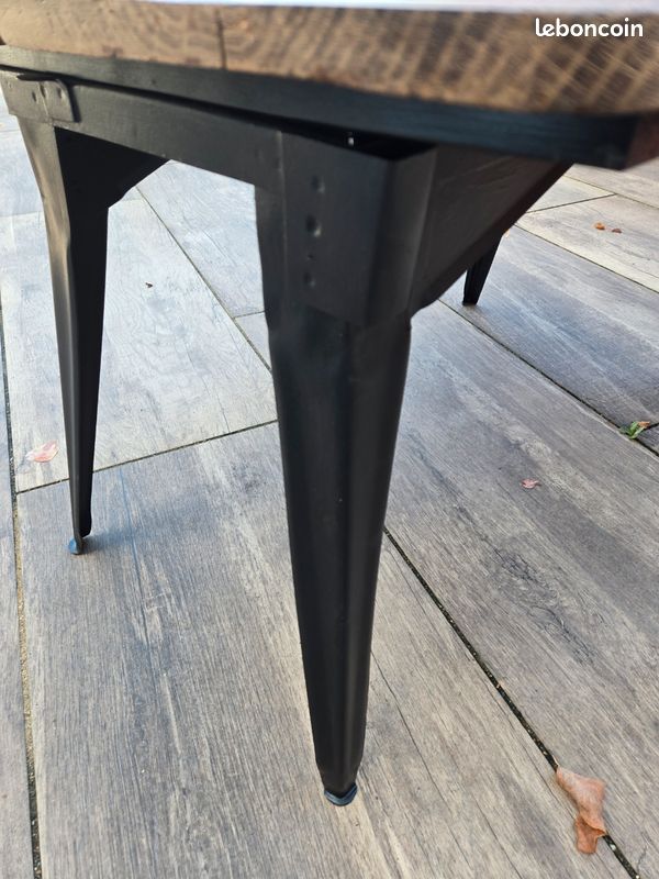 Vintage Table basse pied metal plateau en chêne (image 2)